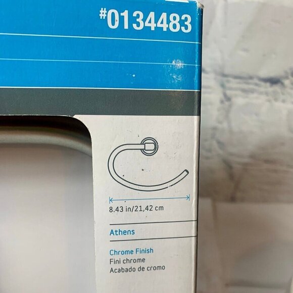 2 Style Selections ATHENS Chrome Finish Towel Rings - Picture 3 of 5